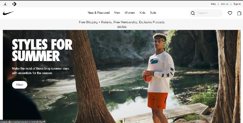 Nike website