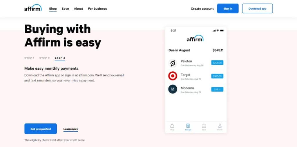 Affirm is a site like afterpay