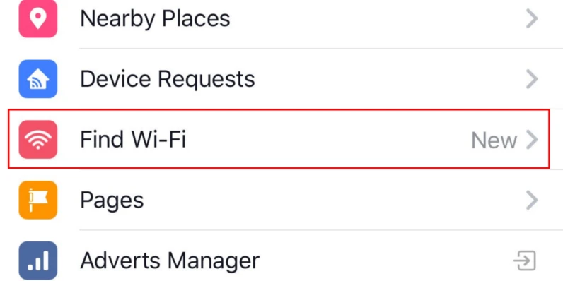 find free wifi on facebook