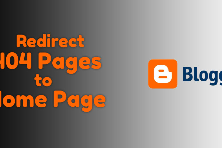 redirect custom 404 error pages to home page in blogger